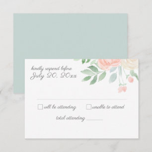 Invitation Mariage à l'aquarelle florale RSVP