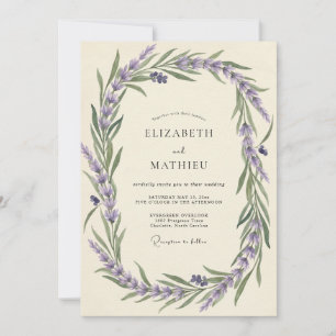 Invitation Mariage à l'aquarelle lavande poussiéreuse