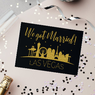 Invitation Mariage à Las Vegas Black Gold Réception de Fuite 