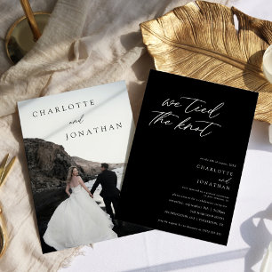 Invitation Mariage à l'Étranger avec Photo de Script Minimal 