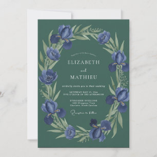 Invitation Mariage à l'eucalyptus en forêt d'Iris Indigo