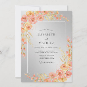 Invitation Mariage à l'eucalyptus terni de renoncule ambre