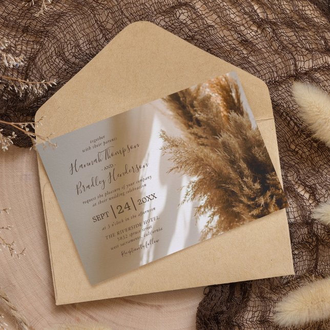 Invitation Mariage à l'Herbe de Pampas (Créateur téléchargé)