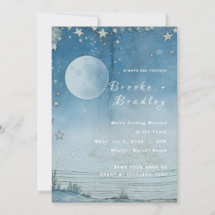 Invitation Mariage à l'Horizon de l'Océan au Clair de Lune