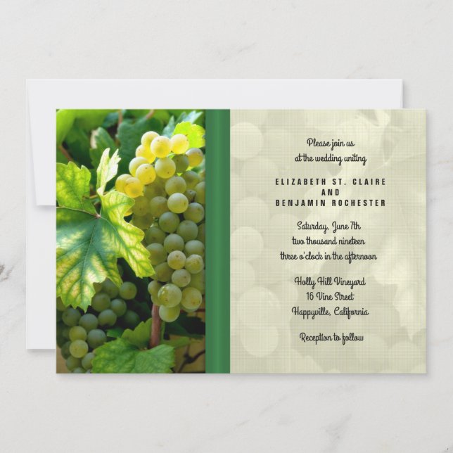 Invitation Mariage à l'invitation de vignoble (Devant)