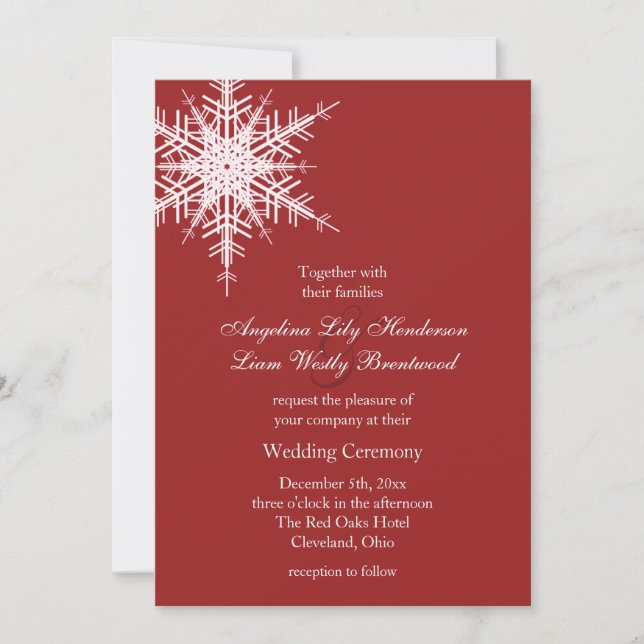 Invitation Mariage à l'invitation hivernale (Devant)