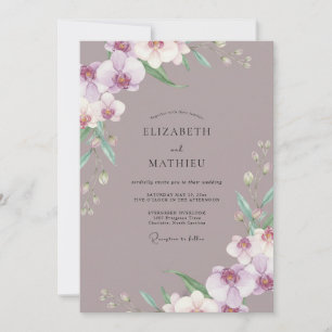 Invitation Mariage à l'Orchidée Lilas Mauve