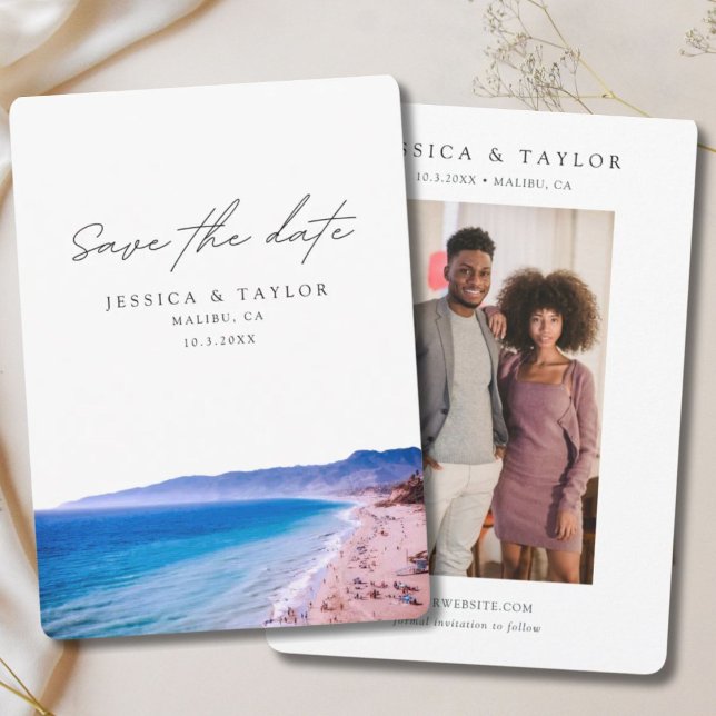 Invitation Mariage à Malibu Enregistrer la date Beach Wedding (Malibu Wedding Save the Date Beach Wedding Invitation
)