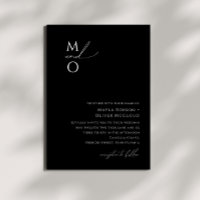 Mariage à monogramme noir écriture minimaliste fan