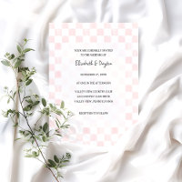 Mariage à motif damier rose peint