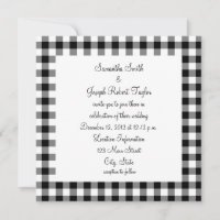 Mariage à motif Gingham noir et blanc