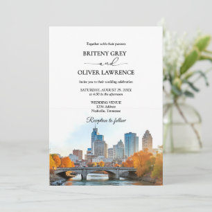 Invitation Mariage à Nashville Tennessee avec vue sur la vill