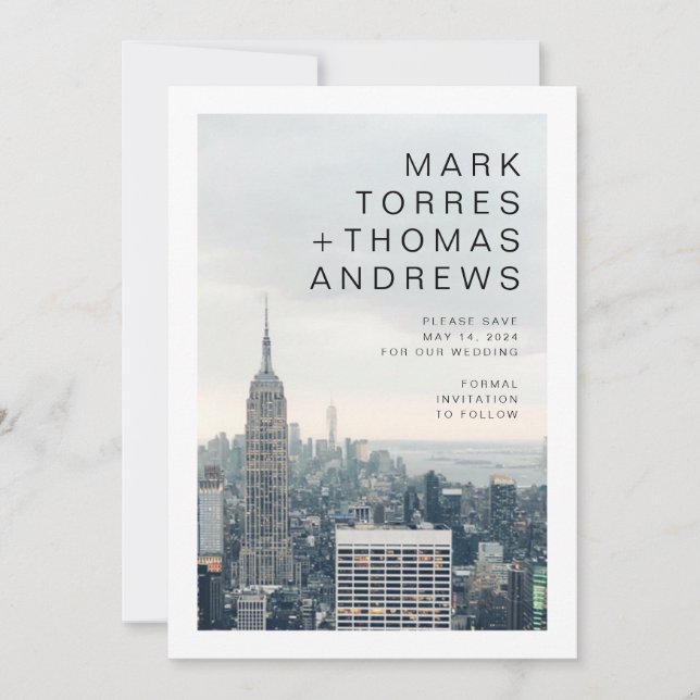 Invitation Mariage à New York Enregistrer la date (Devant)
