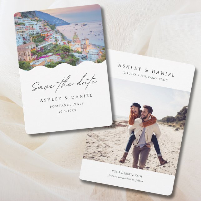 Invitation Mariage à Positano Italie Enregistrez la Date (Positano Wedding Save the Date)