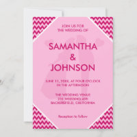 Mariage à rayures chevron rose Retro Blush