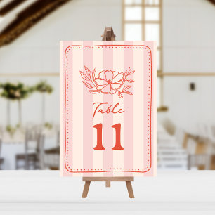 Invitation Mariage à rayures rose floral