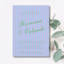 Mariage à rayures roses bleues vert Citrus Rétro