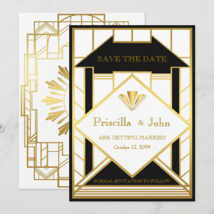 Invitation Mariage à retenir la date, Gatsby le Magnifique, M