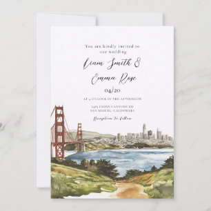 Invitation Mariage à San Francisco avec vue sur la skyline de