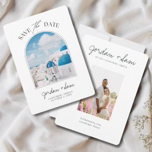 Invitation Mariage à Santorin Grèce Enregistrer la Date
