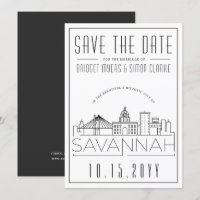 Mariage à Savannah | Silhouette stylisée de la vil
