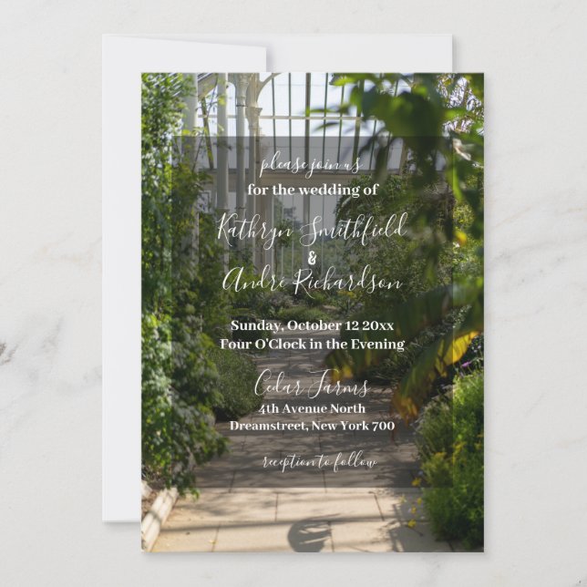 Invitation Mariage à serre floral (Devant)