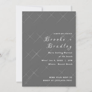 Invitation Mariage à texture diamant gris