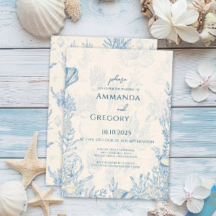 Invitation Mariage à thème Blue Toile Ocean