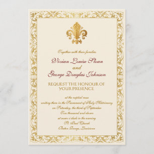 Invitation Mariage à thème Fleur de lis