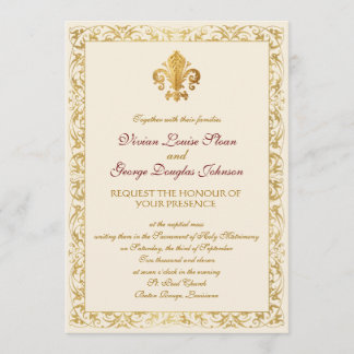 Invitation Mariage à thème Fleur de lis