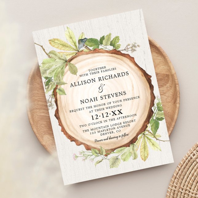 Invitation Mariage à thème Forêt de bois rustique (Créateur téléchargé)
