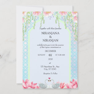 Invitation Mariage à thème Lotus