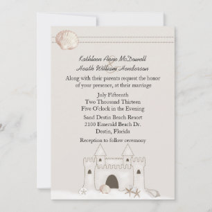 Invitation Mariage à thème Sand Castle Beach