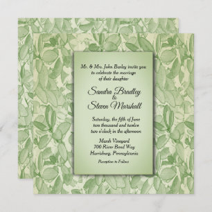 Invitation Mariage à thème Vintage vert olive