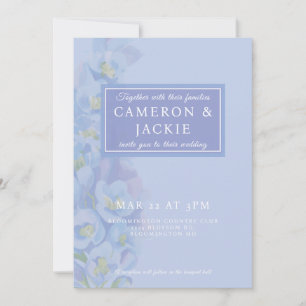 Invitation Mariage à tons de bleu de glycine