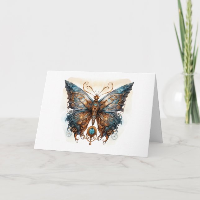 Invitation Mariage à vapeur papillon (Devant)
