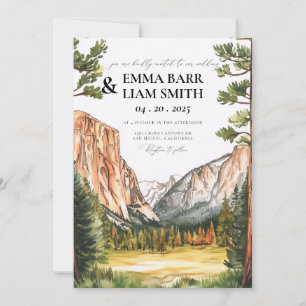Invitation Mariage à Yosemite National Park Aquarelle