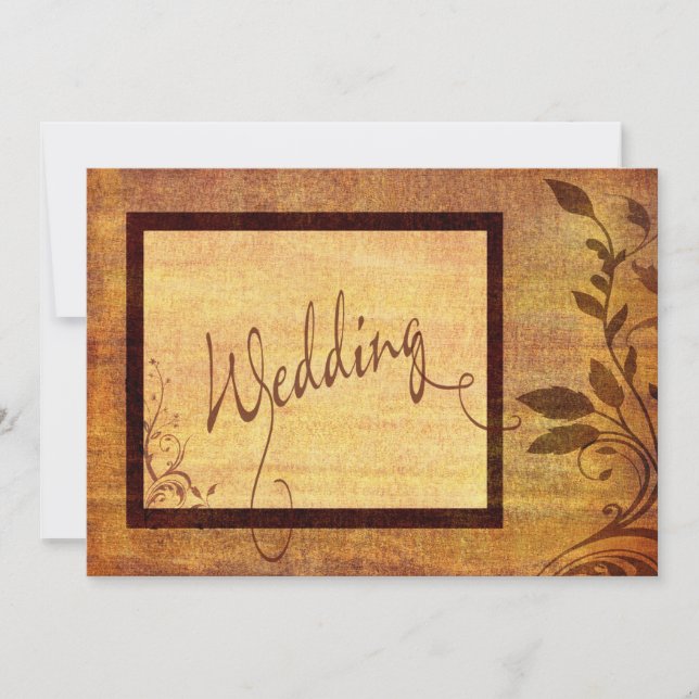 Invitation Mariage abordable Romance 5 x 7 d'automne chaud (Devant)