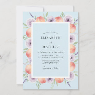 Invitation Mariage Abricot Lilas Ranunculus Eucalyptus