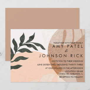 Invitation Mariage Abstrait de la forme terrestre de la monst