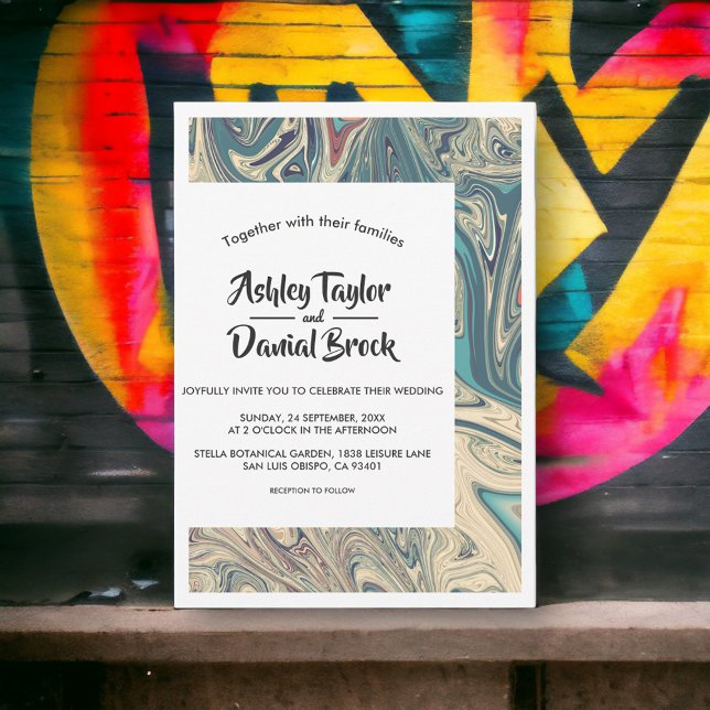 Invitation Mariage Abstrait minimal bohème moderne (Créateur téléchargé)