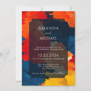 Invitation Mariage Abstrait Moderne de Style Artistique