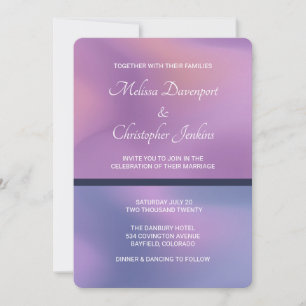 Invitation Mariage Abstrait moderne violet et rose