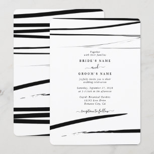 Invitation Mariage Abstrait noir moderne