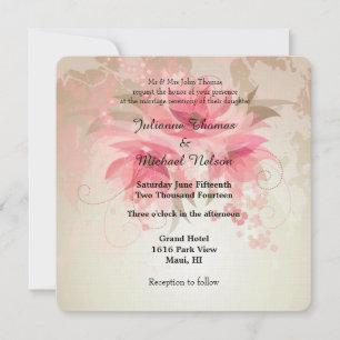 Invitation Mariage Abstrait rose