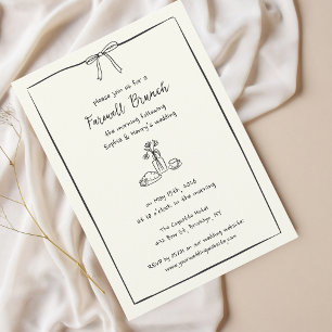 Invitation Mariage Adieu Brunch Main intemporelle tirée