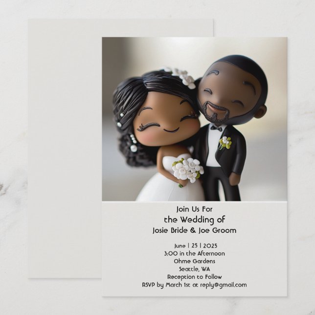 Invitation Mariage afro-américain (Devant / Derrière)