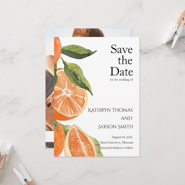 Invitation Mariage agricole italien Enregistrer la date (Devant/Arrière en situation)