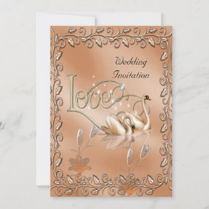 Invitation Mariage Aimer Swans Floral
