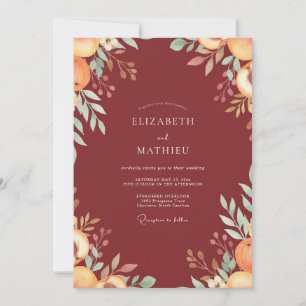 Invitation Mariage ambre ranunculus eucalyptus rouille